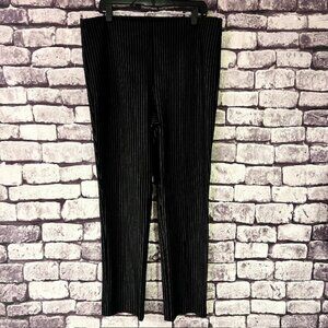 Chico's Black & White Pinstripe Pull On Dress Pants Size L/14